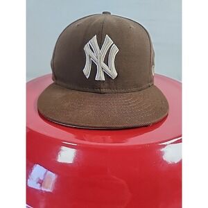 New Era New York Yankees MLB 59Fifty Fitted Brown Hat Size 7